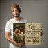 Personalized wooden sign featured in God Blessed The Broken Road Canvas Print for Couples